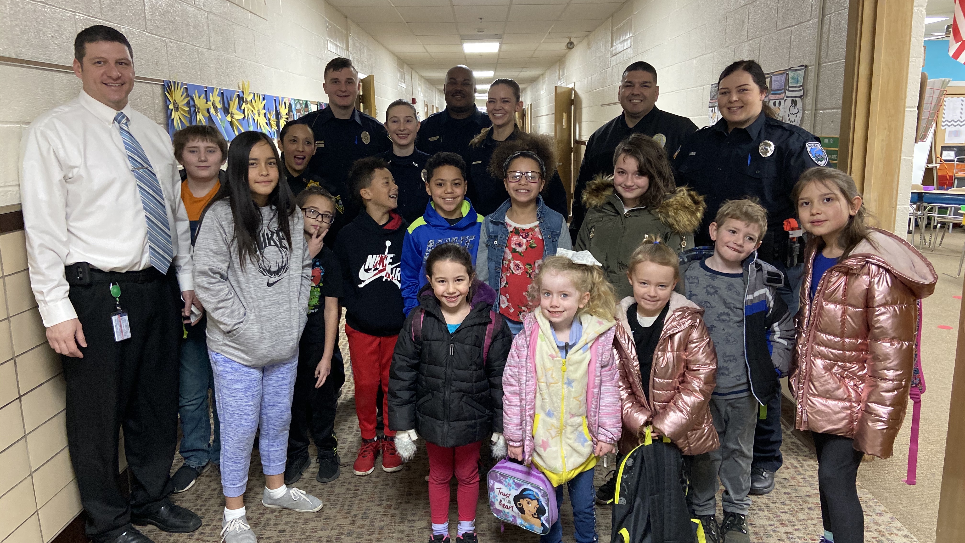 262nd basic training class donated money collected by the class to Morgan Elementary School