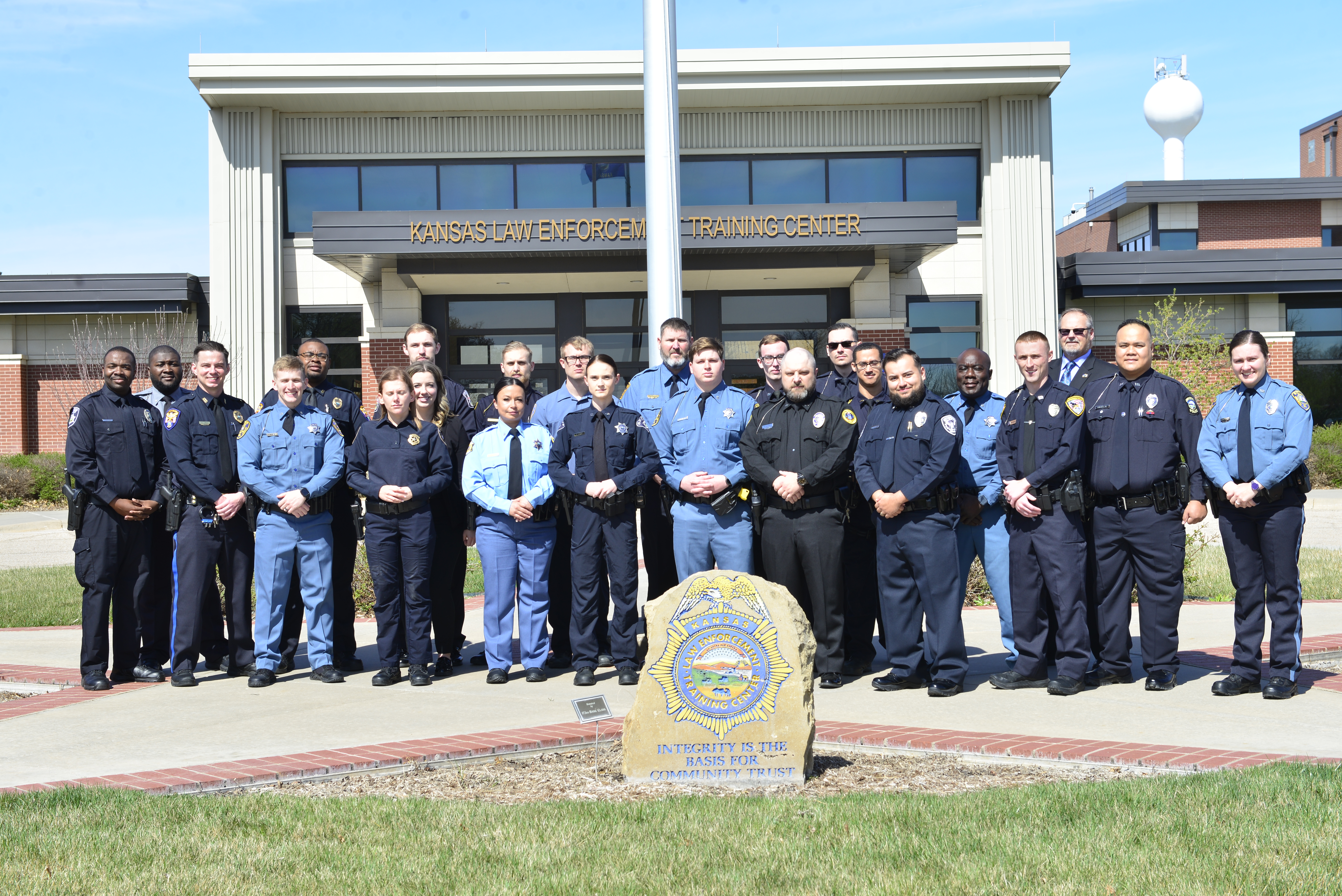 Kansas Law Enforcement Training Center 322nd Basic Training Class Photo by Flag Pole