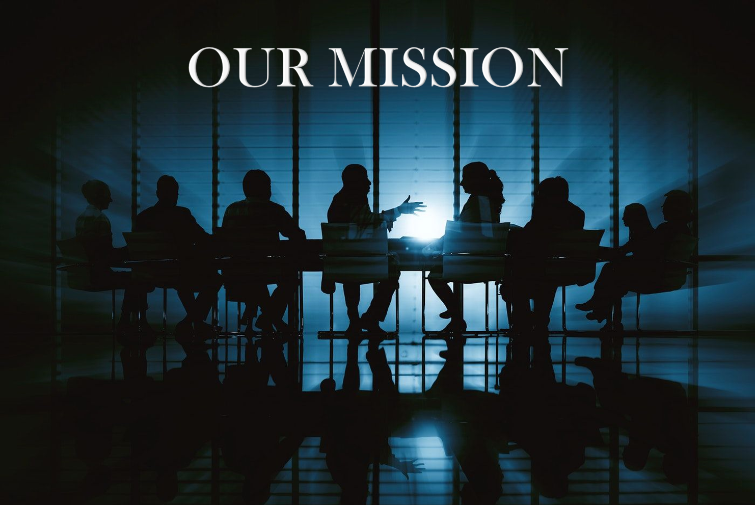 Board Meeting Silhouette with the word our mission