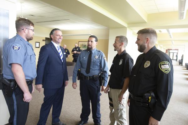 Kansas Senator Ty Masterson and students of the 313th Basic Training Class