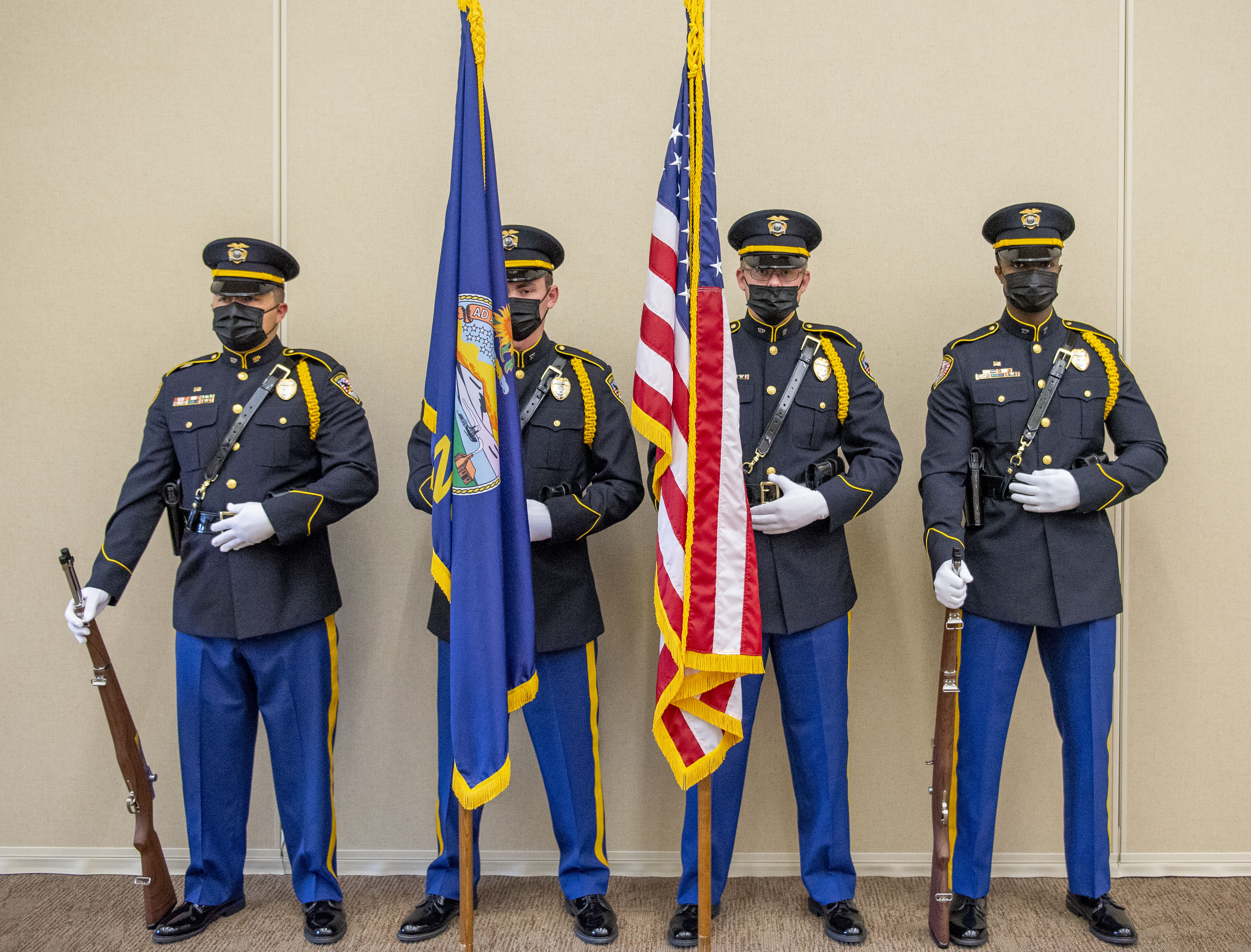 The Hutchinson Police Department Honor Guard posted the colors