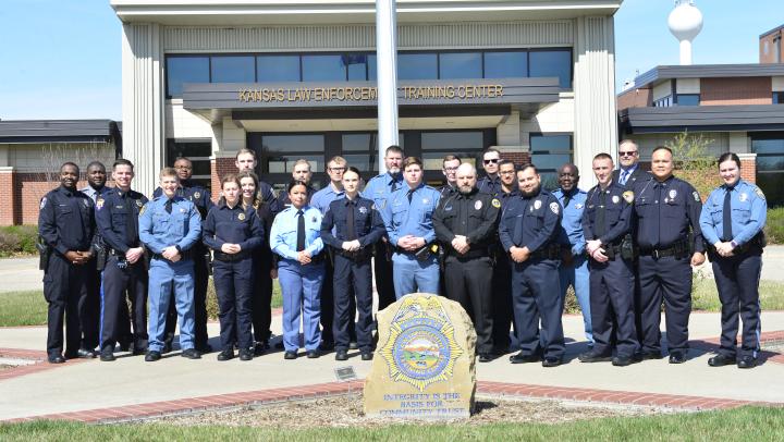 Kansas Law Enforcement Training Center 322nd Basic Training Class Photo by Flag Pole